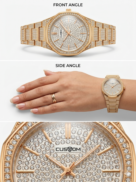 Custom Octo Diamond & Rose Gold Women's Watch