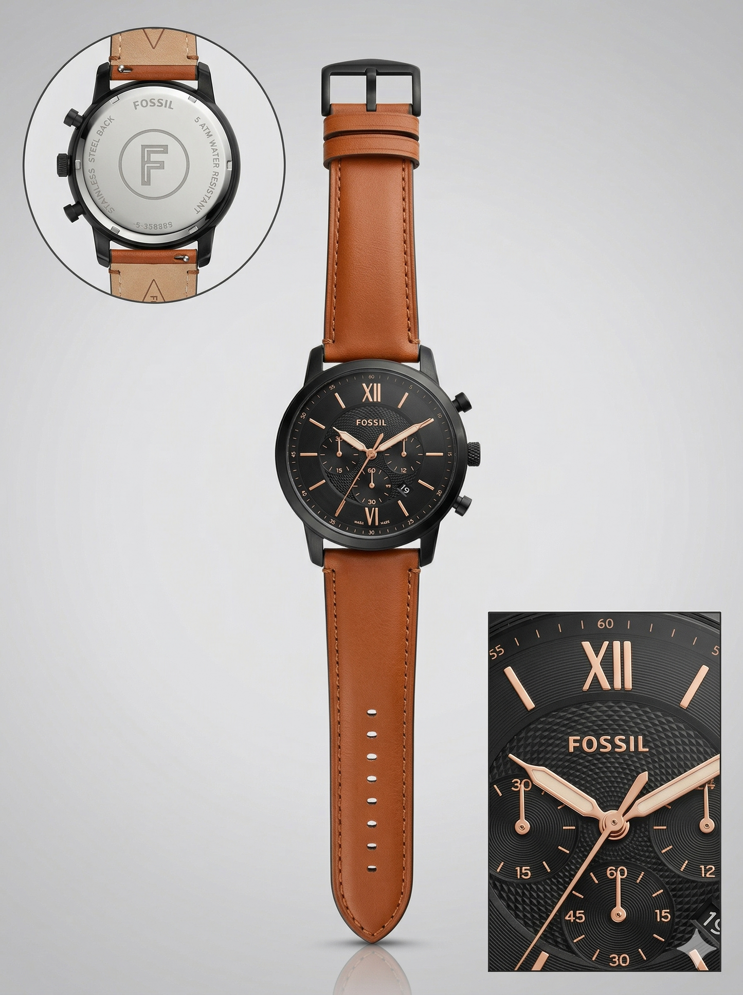 Urban Chronograph Style Watch – Tan Heritage Leather Strap