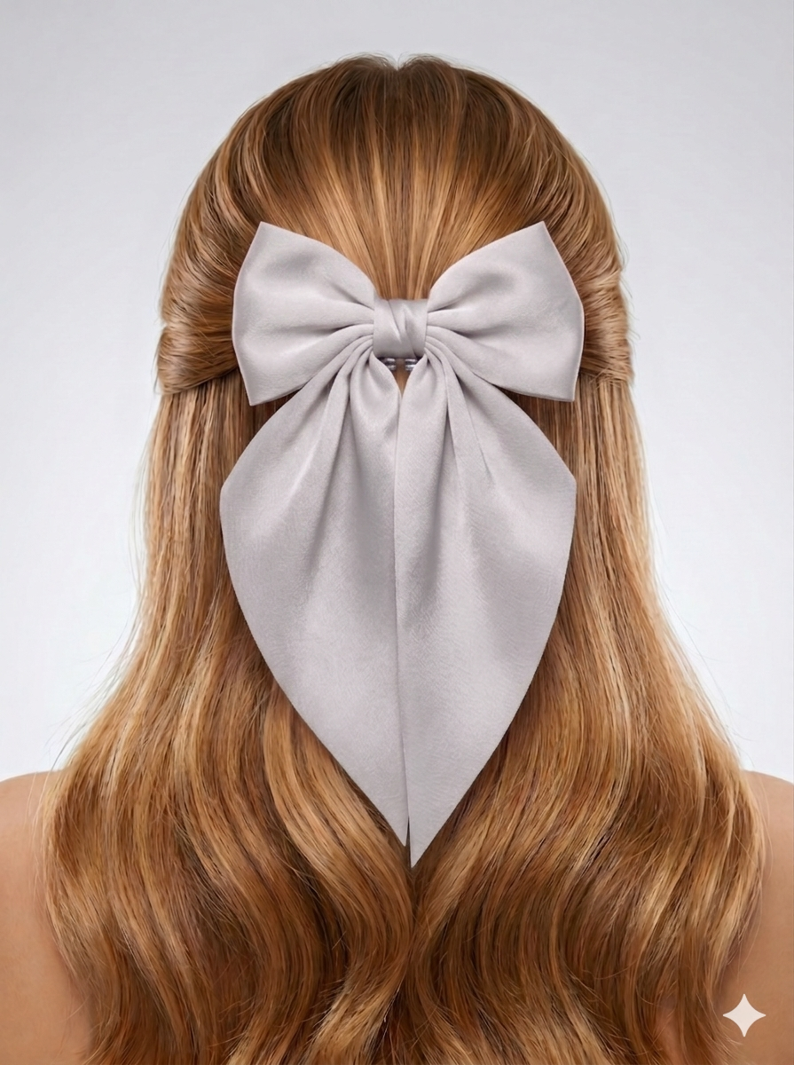 Grace Satin Tail Bow Clip
