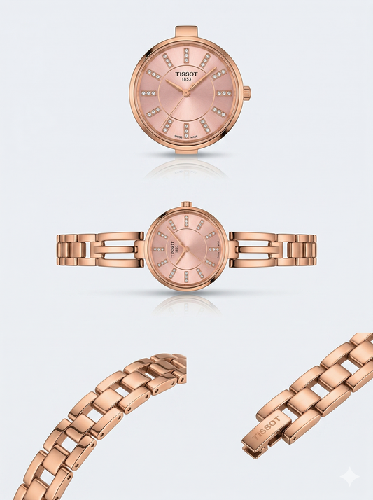 Blush Radiance – Rose Gold Crystal Luxe Watch