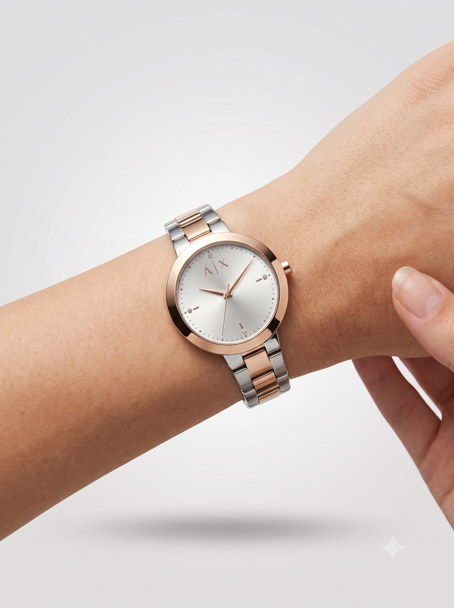 Minimalist Crystal-Accented Stainless Steel Women's Watch