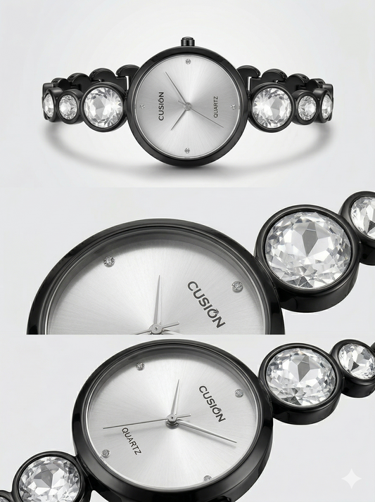 Custom Ethereal Crystal Bezel Jewelry Watch