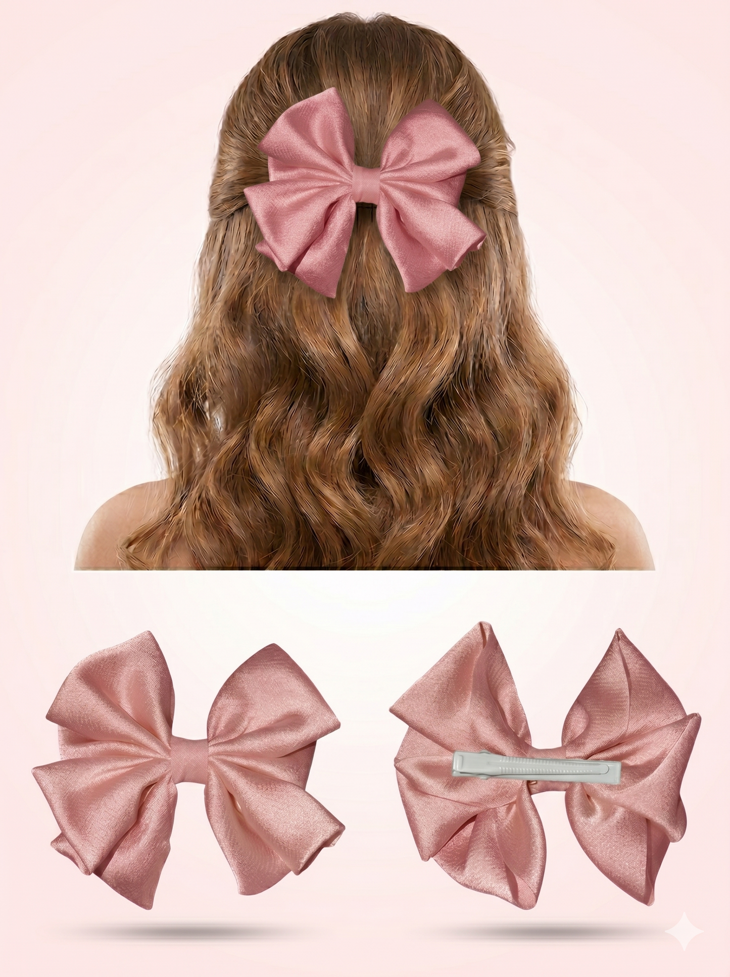 Ivory Elegance Satin Bow Clip