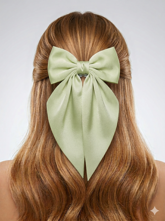 Grace Satin Tail Bow Clip