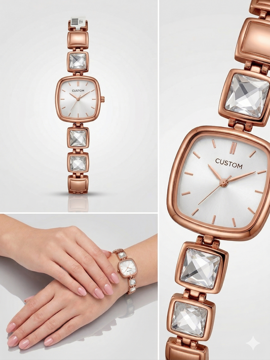 Custom Crystal Bracelet Watch