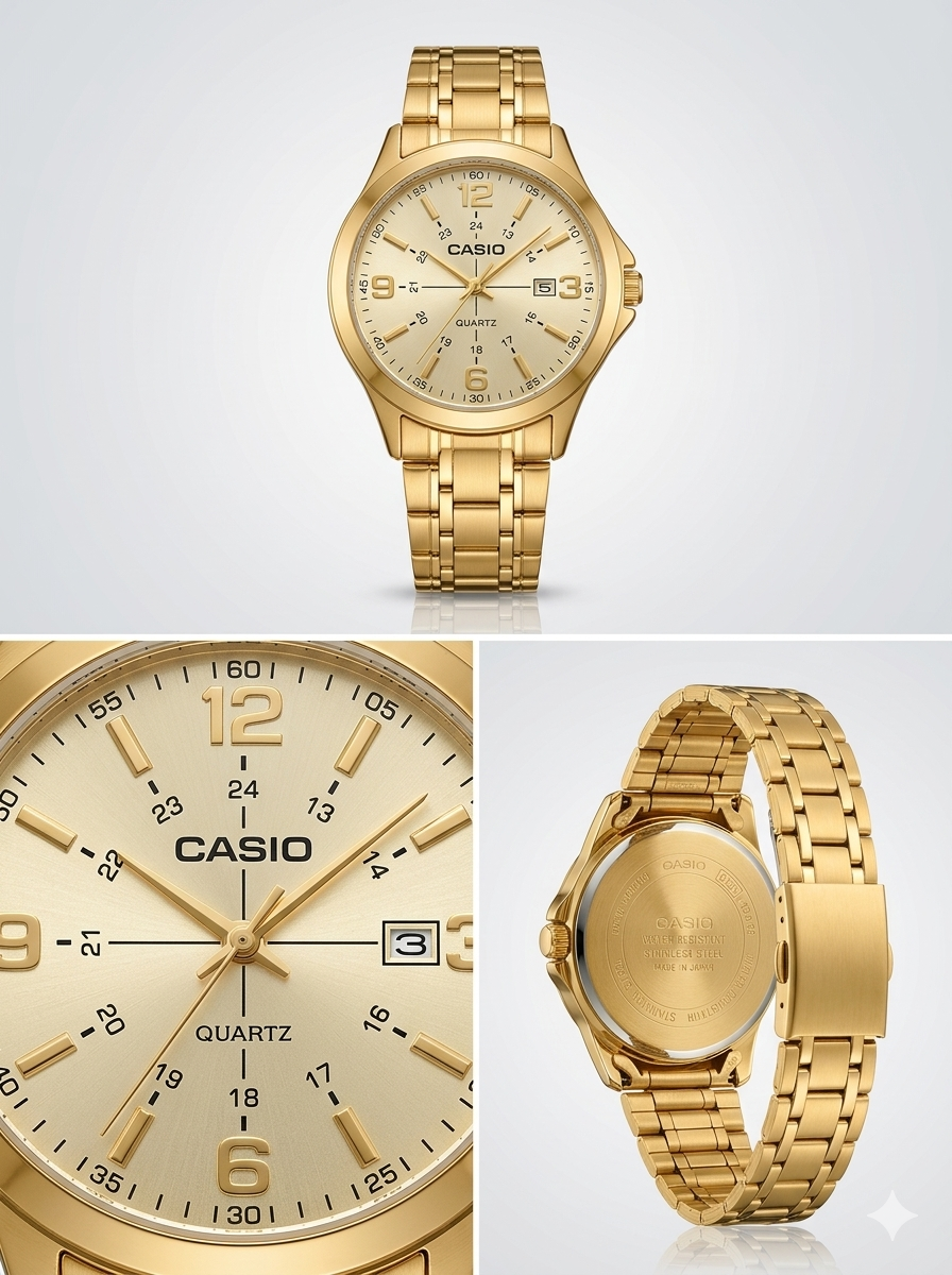 All-Gold Executive Watch – Champagne Sunray Dial