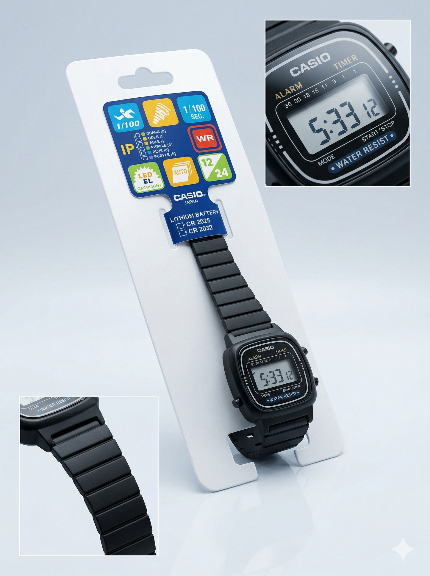 Retro Noir – Classic Black Mini Digital Watch