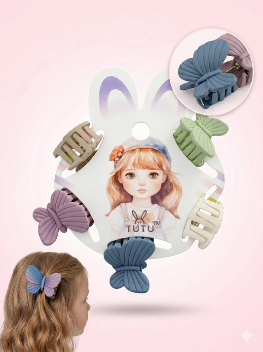 5-Piece Matte Butterfly Mini Claw Clip Set