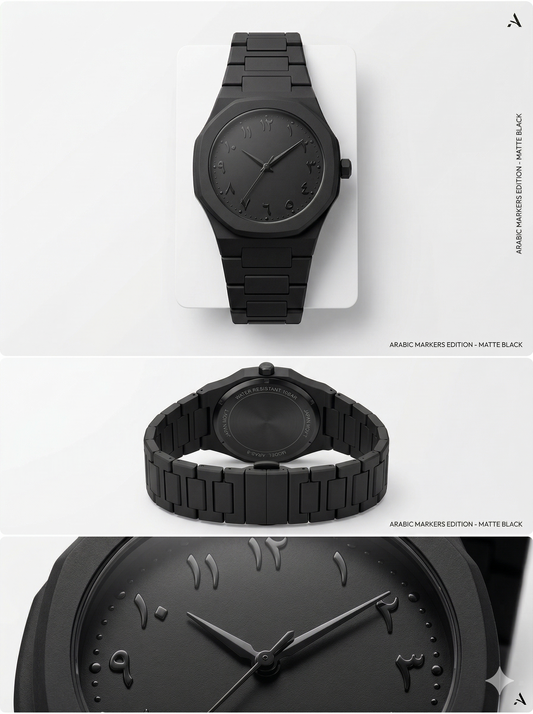 Matte Black Arabic Dial Heritage Watch