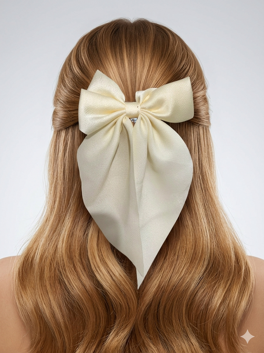 Grace Satin Tail Bow Clip