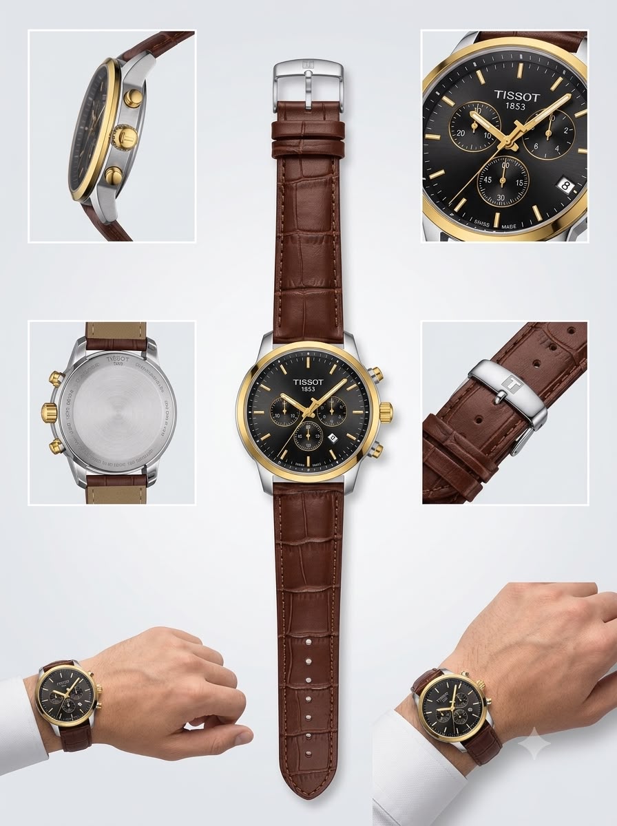 Classic Quartz Chronograph Leather Men's Watch