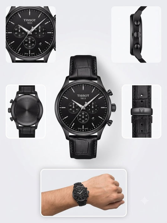 Classic Quartz Chronograph Leather Men's Watch