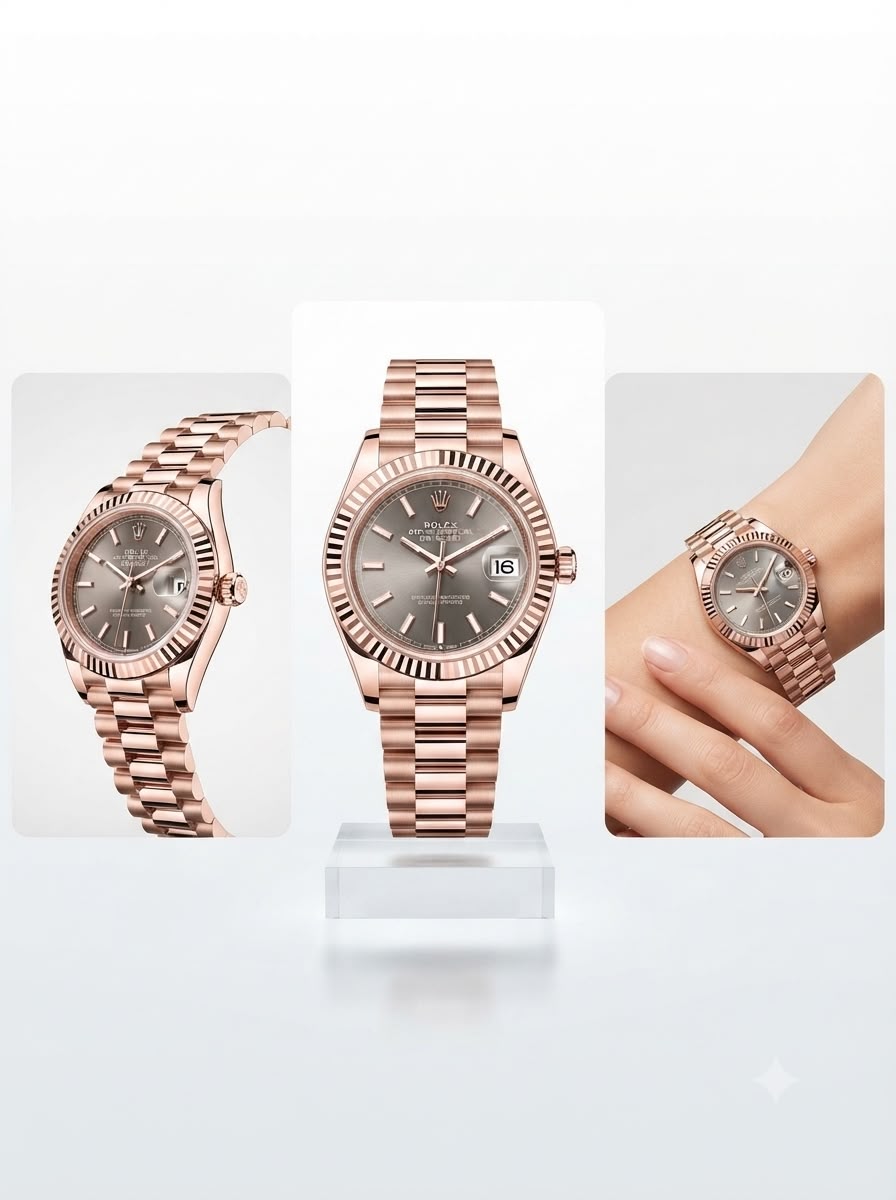 Presidential Fluted-Bezel Chronometer – Rose Gold-Tone Sunray Edition