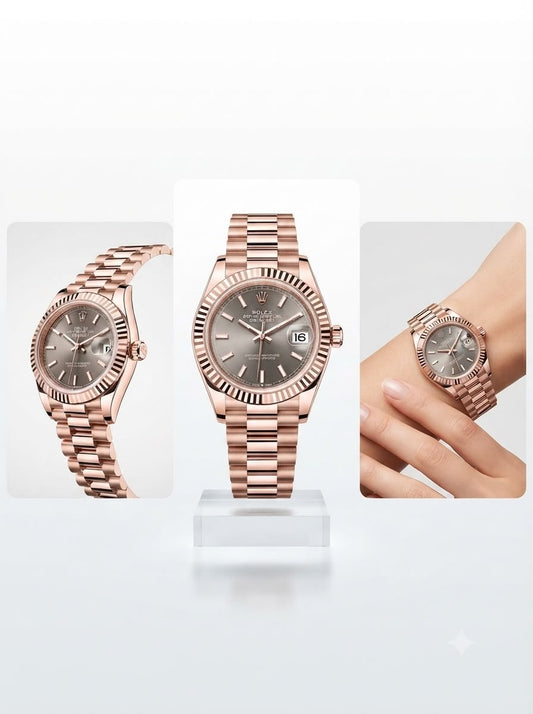 Presidential Fluted-Bezel Chronometer – Rose Gold-Tone Sunray Edition