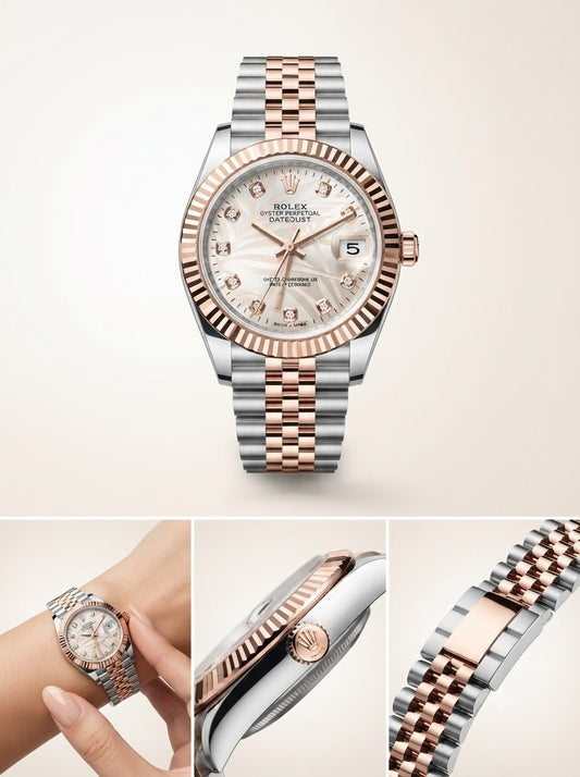 Two-Tone Palm-Motif Diamond Chronometer