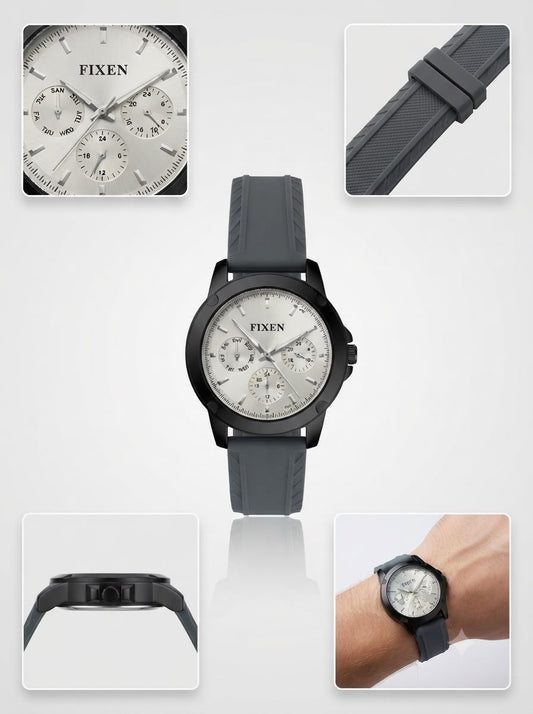 Fixen Matte-Case Multi-Function Sport Watch – Silver Sunray Edition