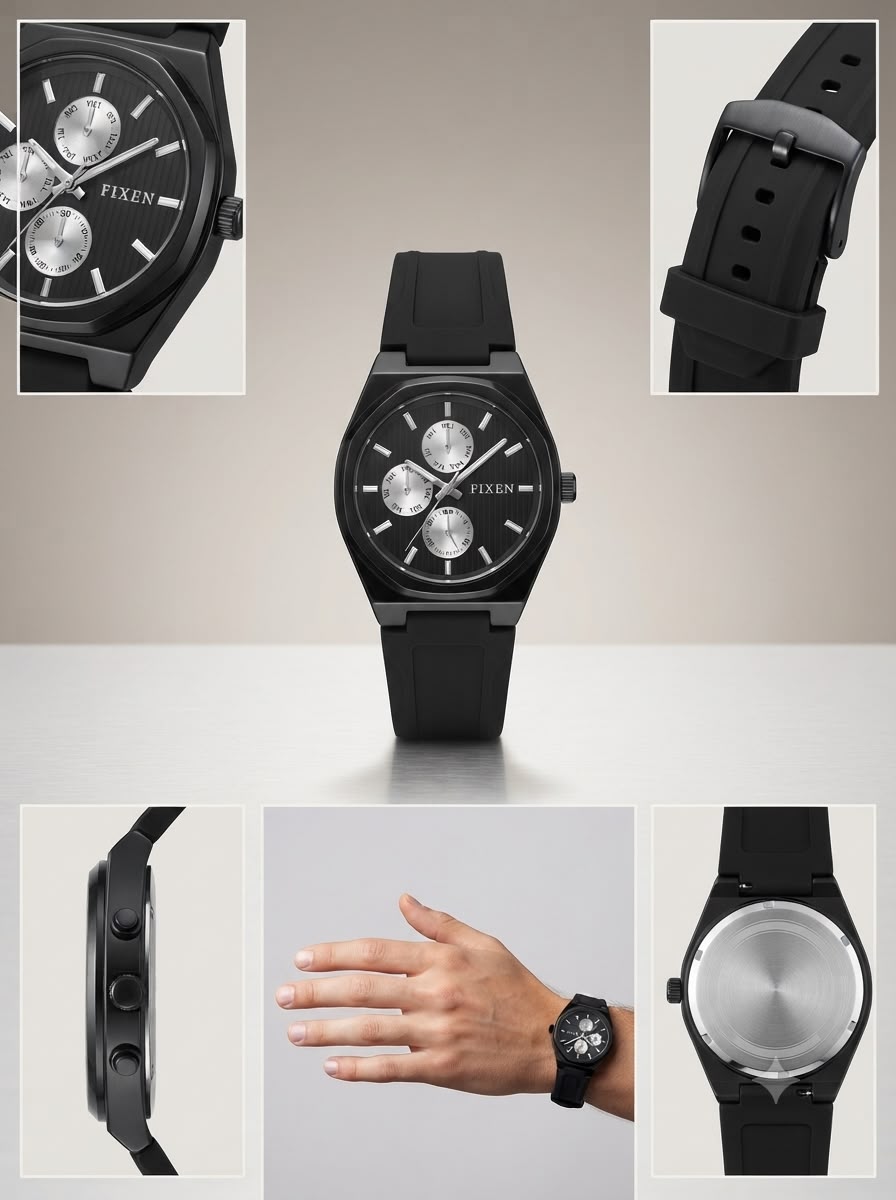 Fixen Octagonal Sport Chronograph Silicon Watch