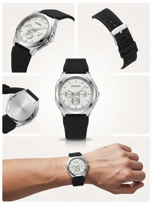 Fixen Textured Chronograph Sport Watch – Integrated Performance Strap