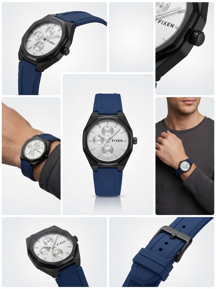 Fixen Octagonal Sport Chronograph Silicon Watch