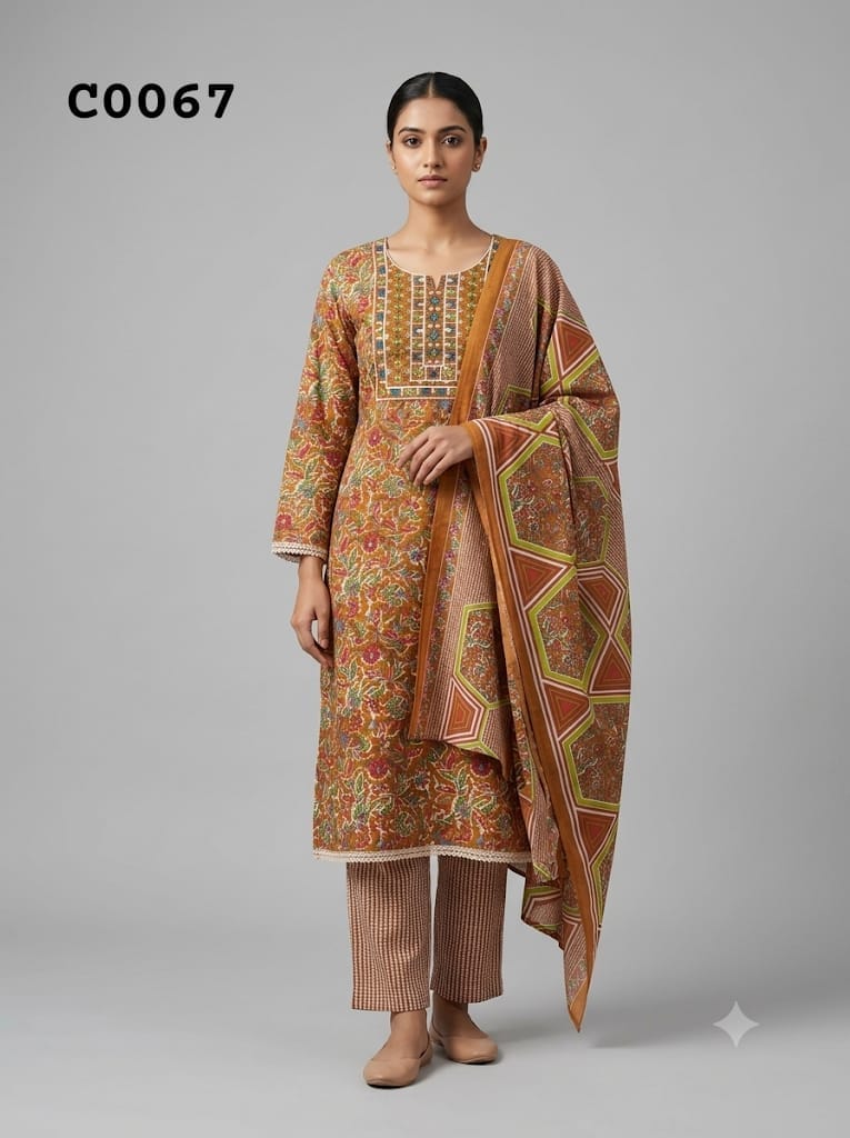 Semi cotton salwar suit C0067