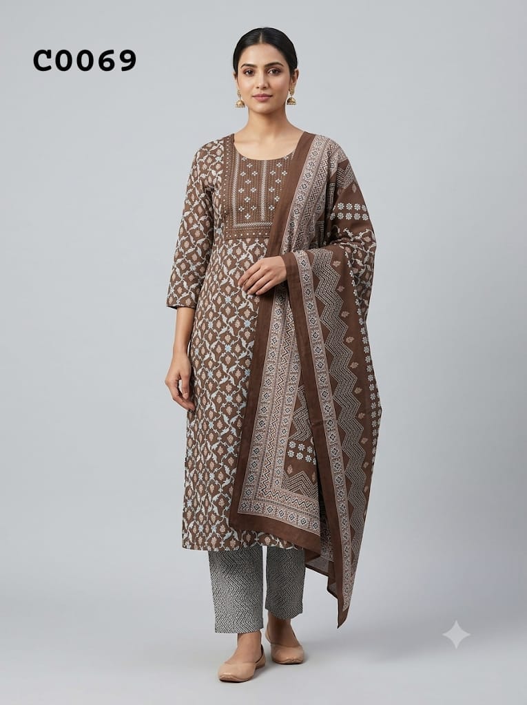 Semi cotton salwar suit C0069