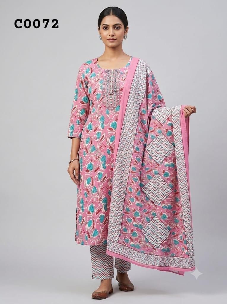 Semi cotton salwar suit C0072