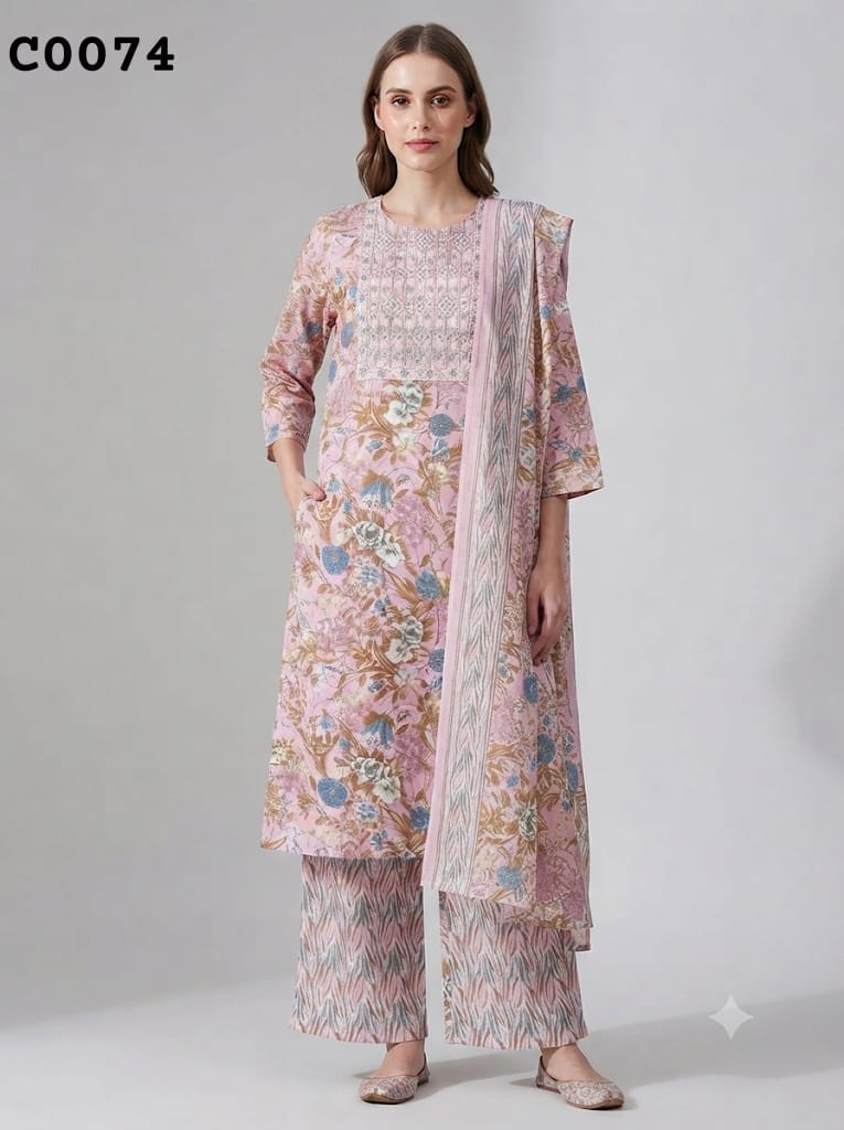 Semi cotton salwar suit C0074