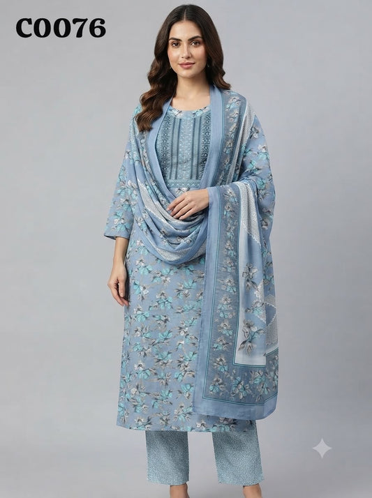 Semi cotton salwar suit c0076