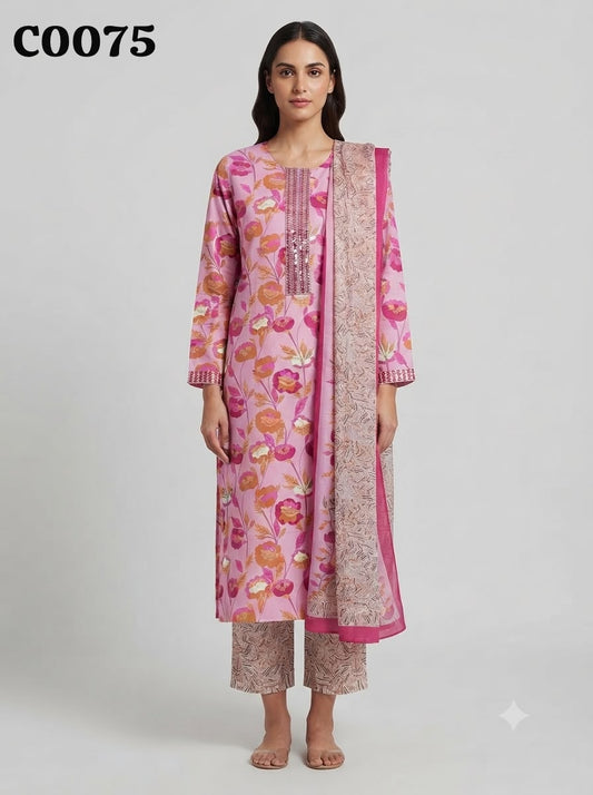 Semi cotton salwar suit C0075