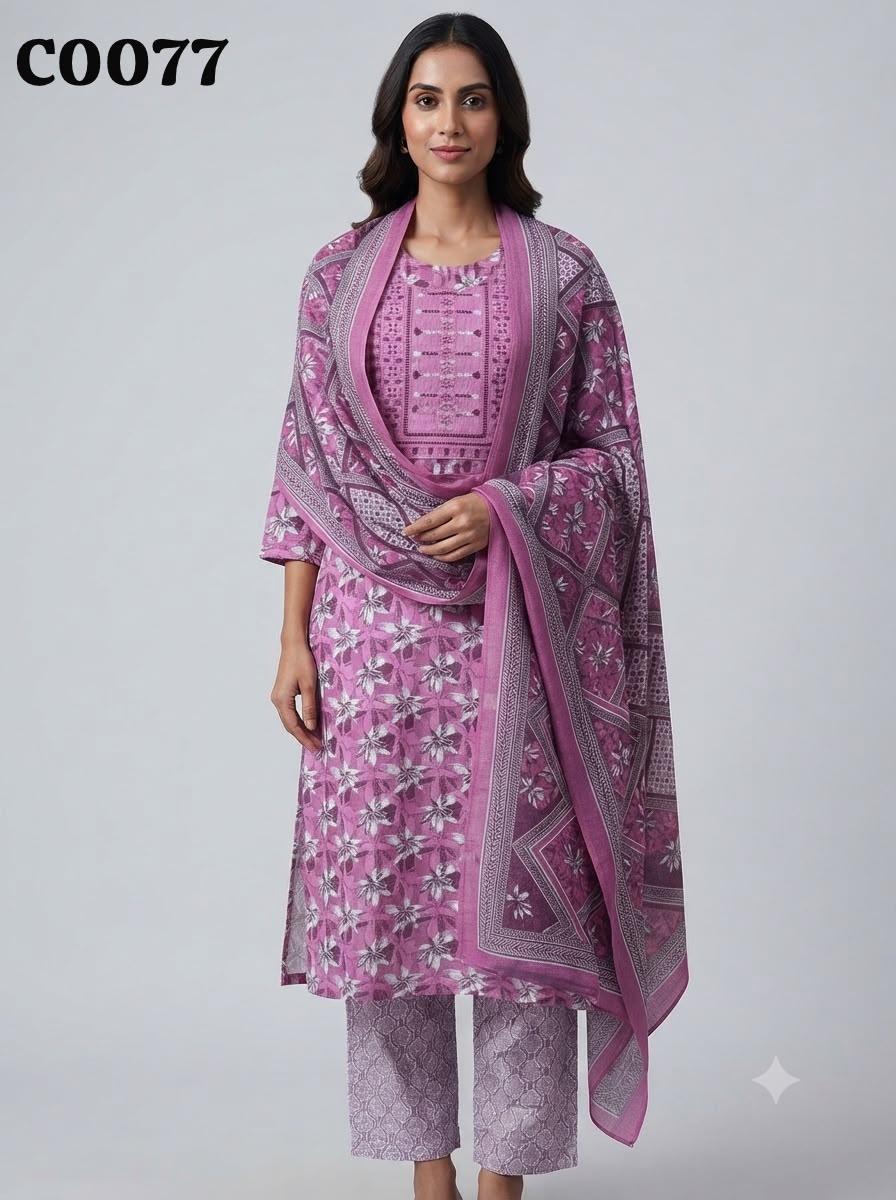 Semi cotton salwar suit C0077