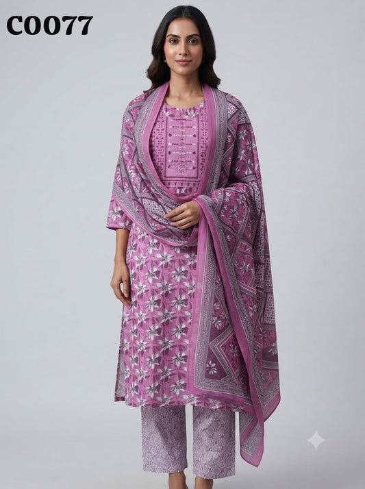 Semi cotton salwar suit C0077