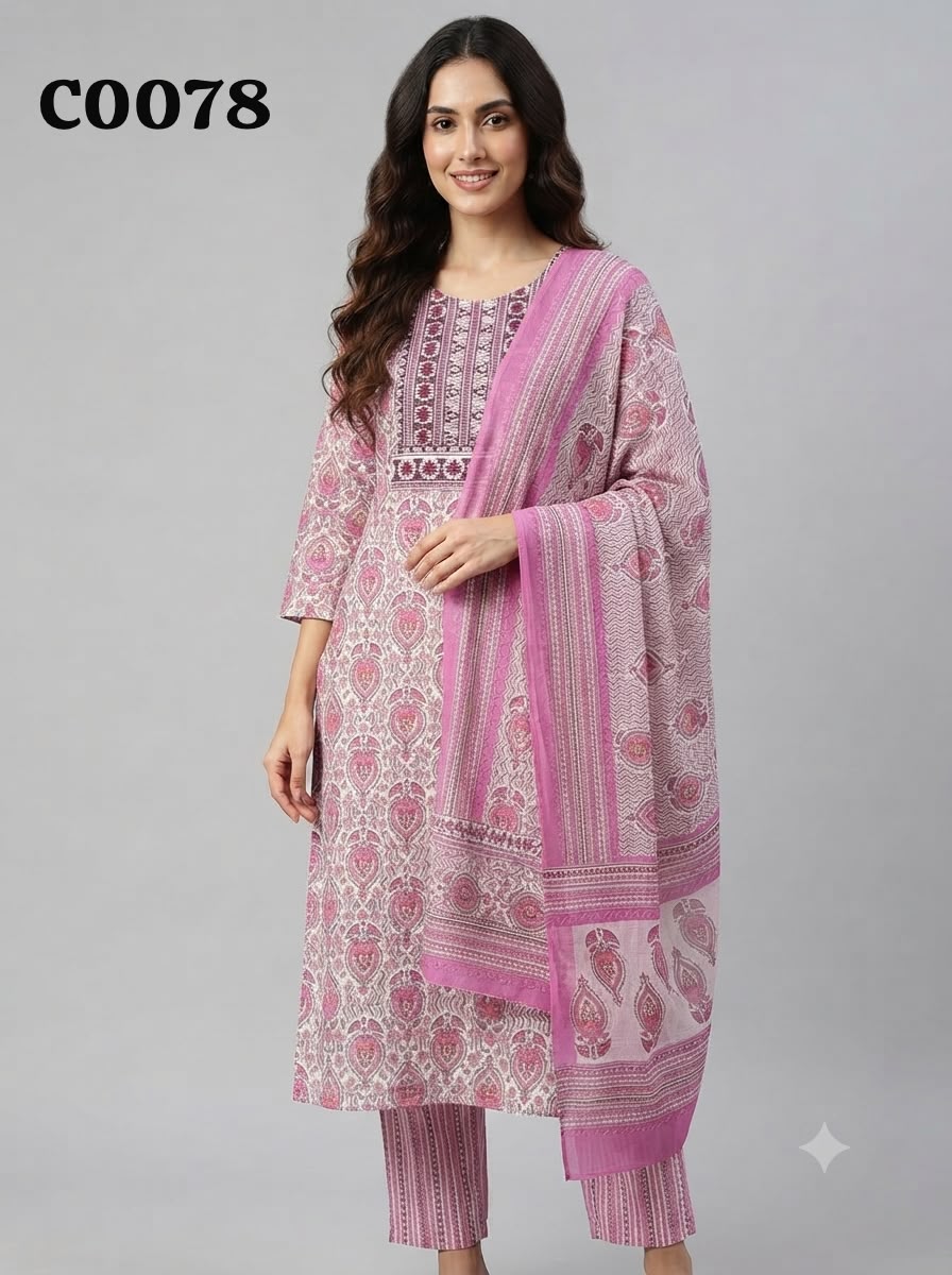 Semi cotton salwar suit C0078
