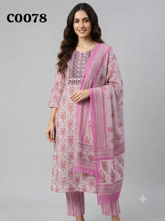 Semi cotton salwar suit C0078