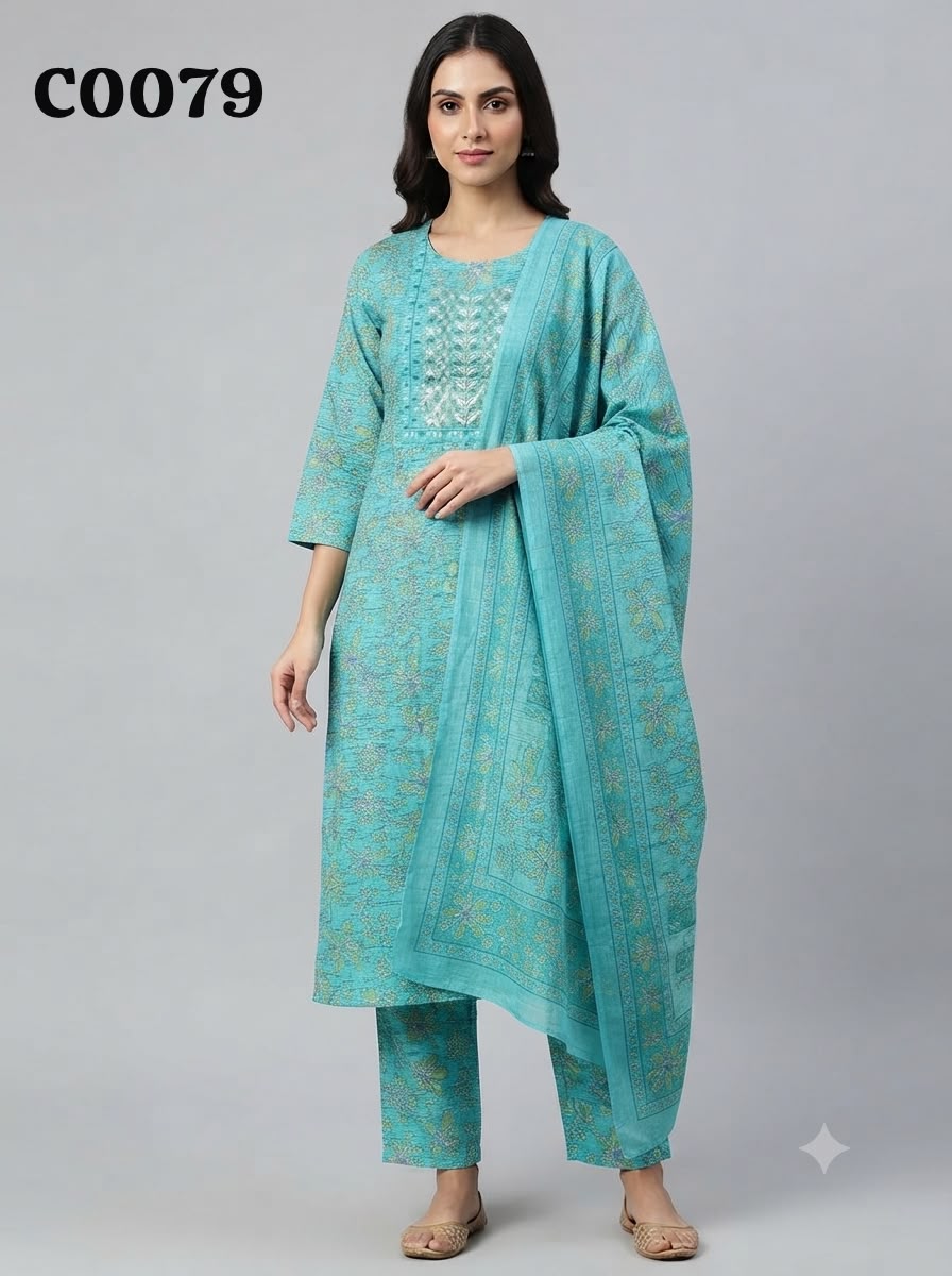 Semi cotton salwar suit C0079