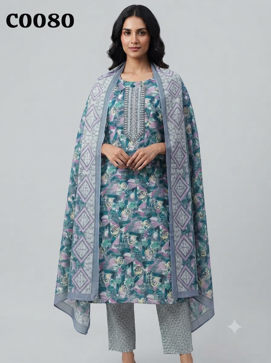 Semi cotton salwar suit C0080