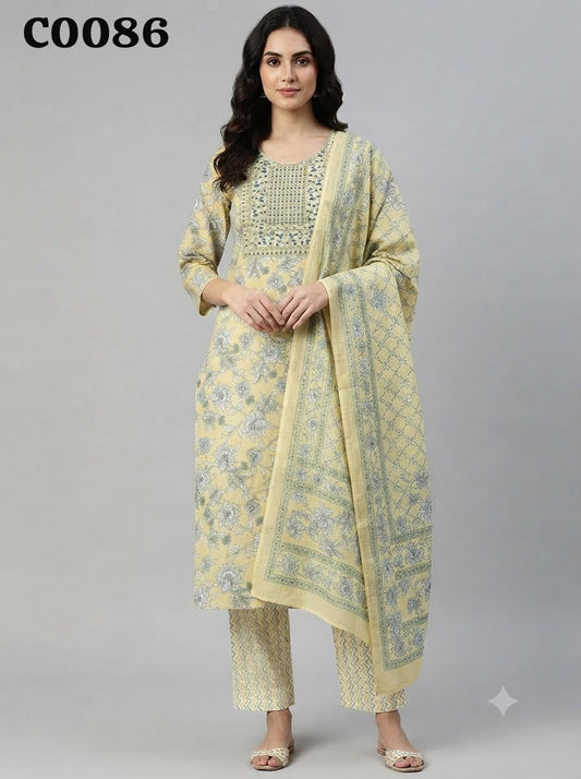 Semi cotton salwar suit C0086