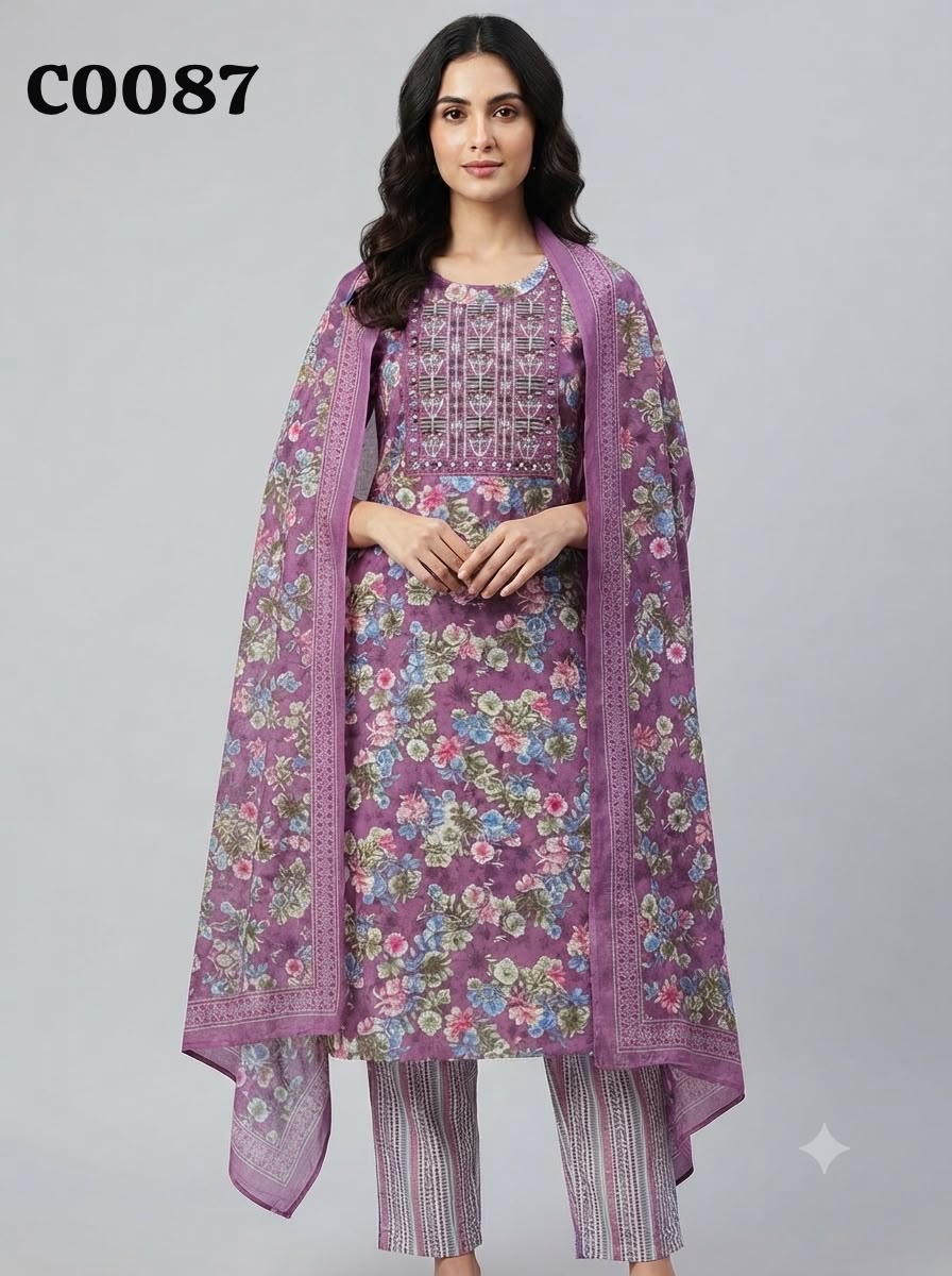 Semi cotton salwar suit C0087