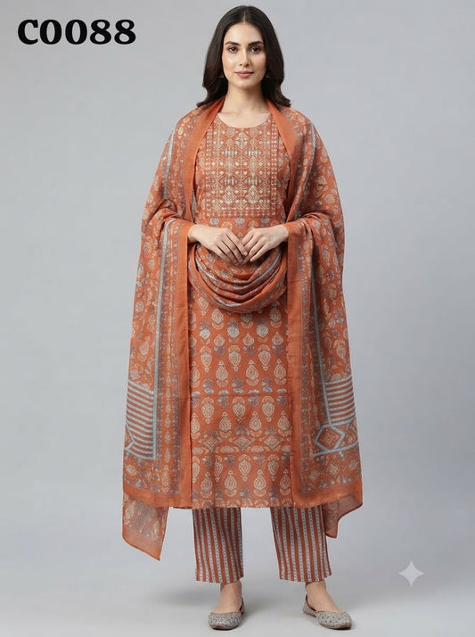 Semi cotton salwar suit C0088
