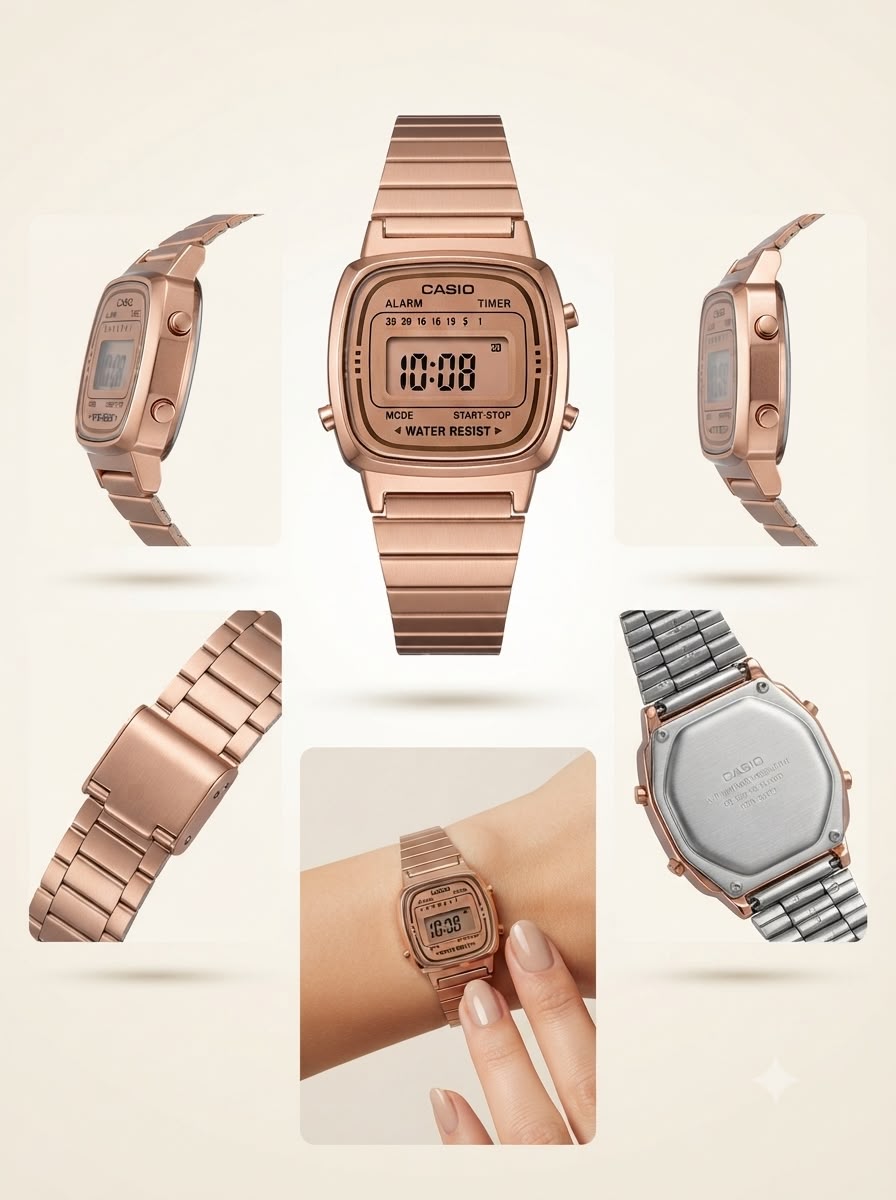 Retro Noir – Classic Black Mini Digital Watch
