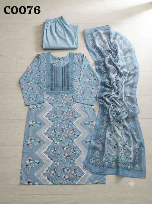 Semi cotton salwar suit c0076