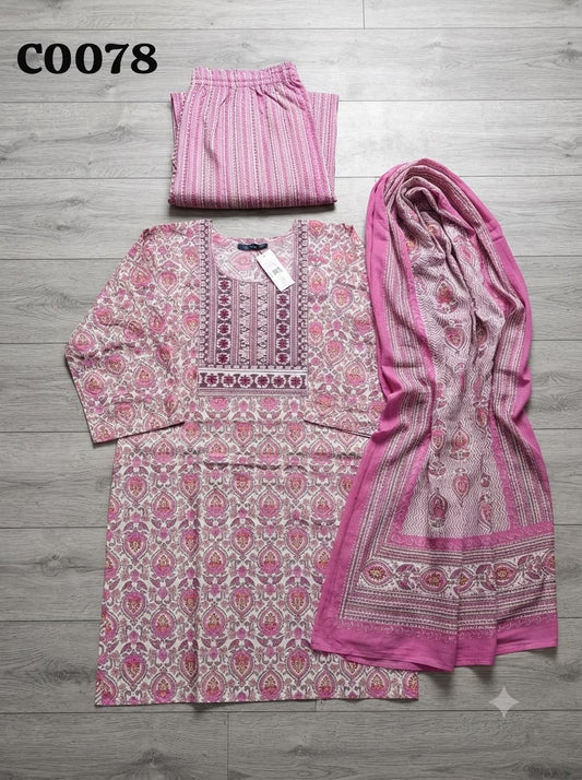 Semi cotton salwar suit C0078