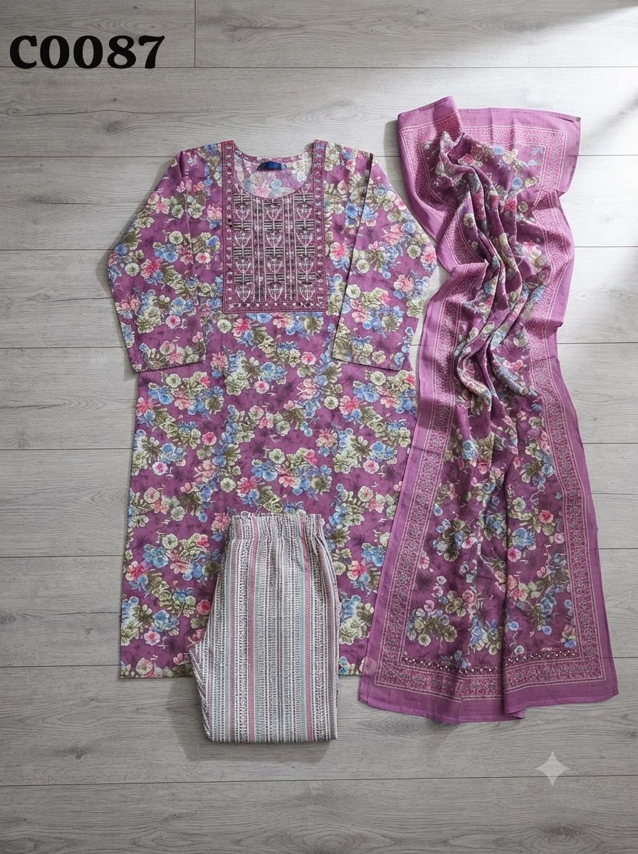 Semi cotton salwar suit C0087