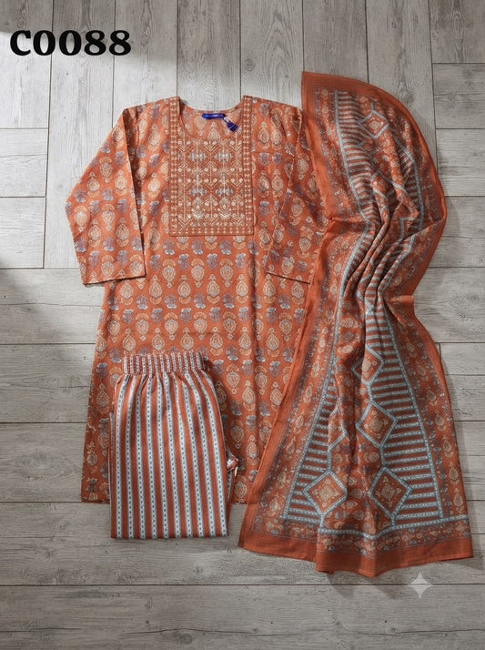 Semi cotton salwar suit C0088