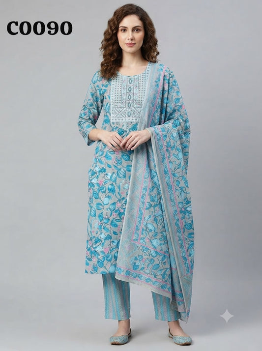 Semi cotton salwar suit C0090
