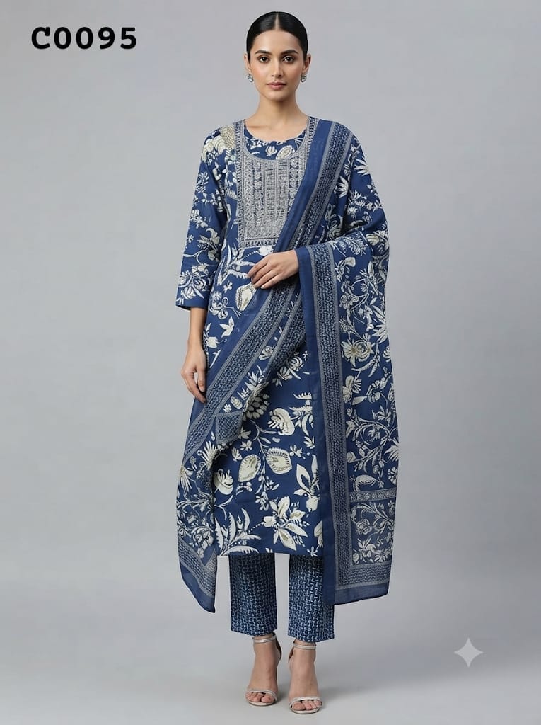 Semi cotton salwar suit C0095
