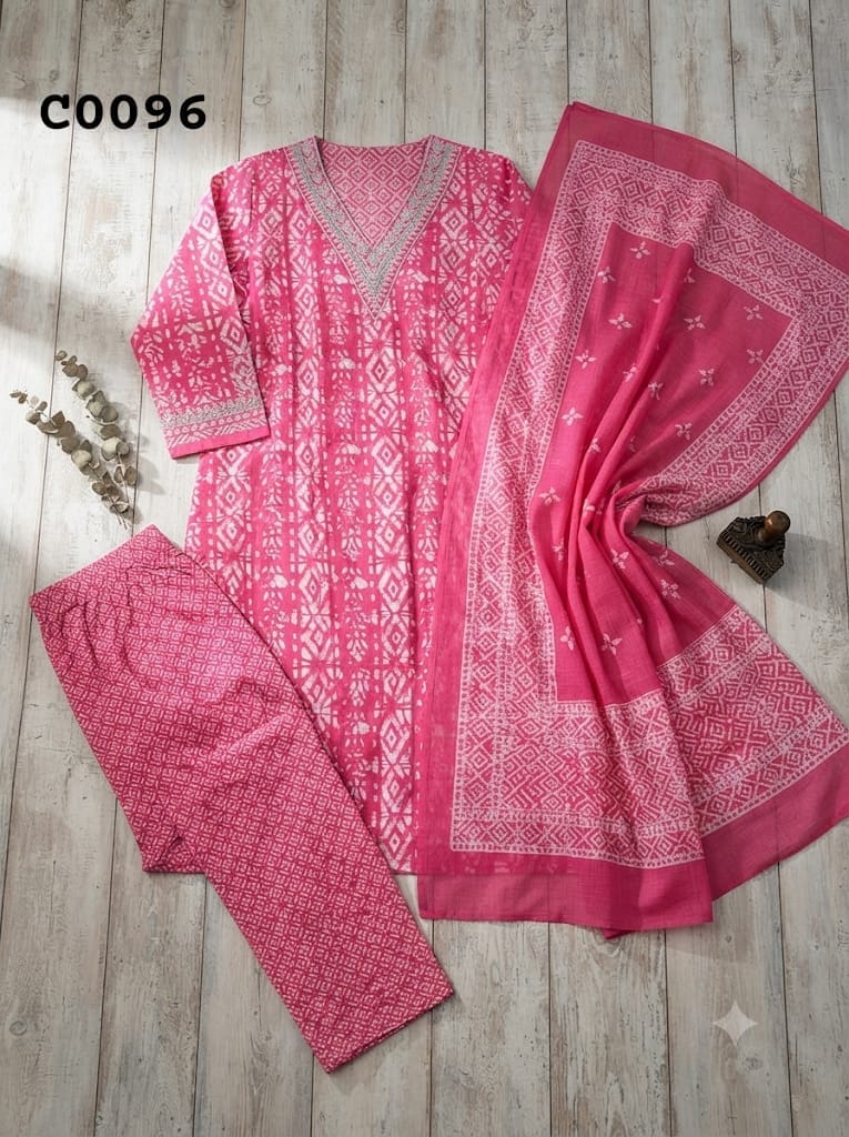 Semi cotton  salwar suit C0096
