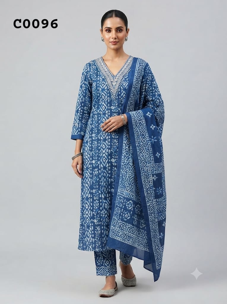 Semi cotton  salwar suit C0096