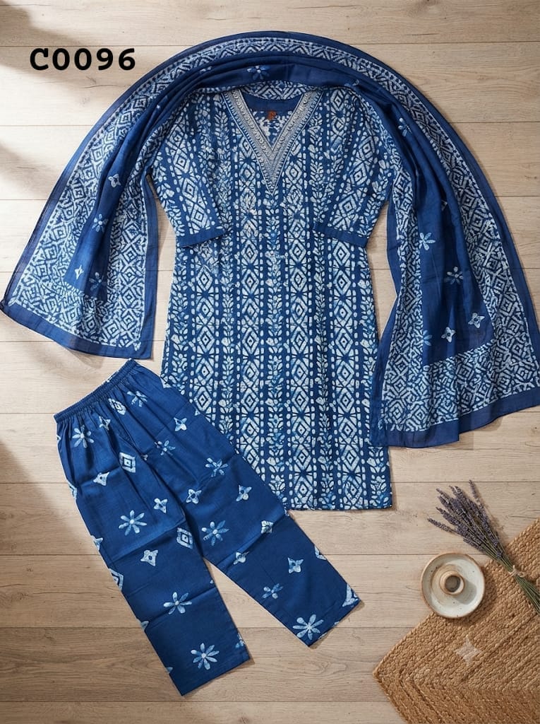 Semi cotton  salwar suit C0096