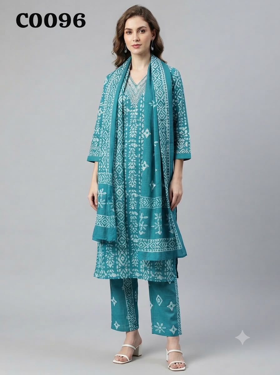 Semi cotton  salwar suit C0096
