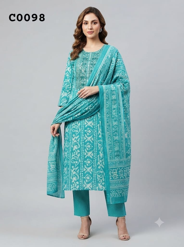Semi cotton salwar suit C0098
